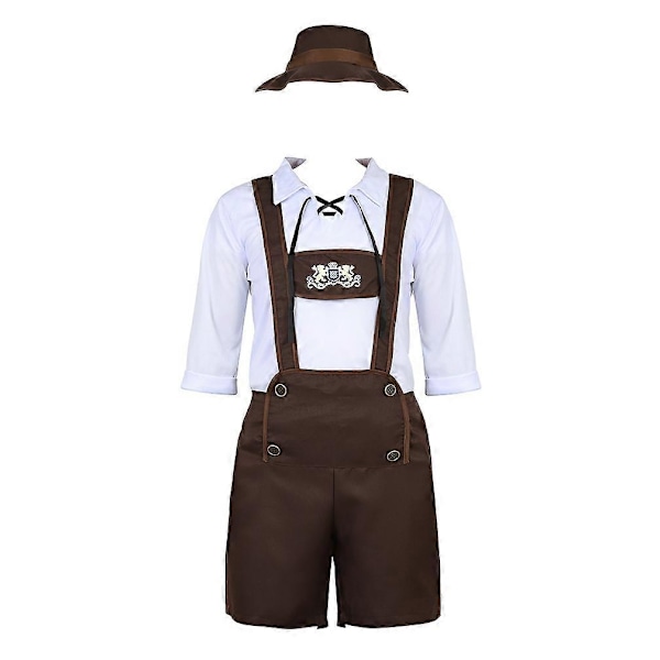 Bavarian Kostume til Mænd Oktoberfest Outfit Lederhosen Mænd Kostume Øl Fandtøj-Xin XXL