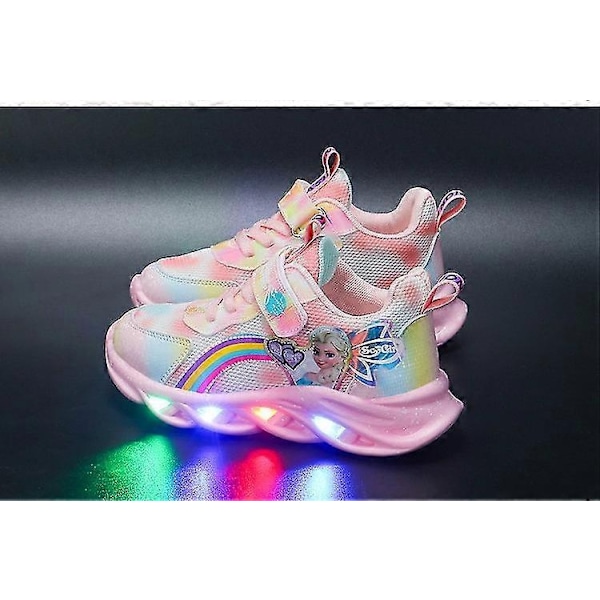 Børne LED Lysende Sko Sneakers Blinkende Børn Piger Lysende Træningssko Størrelse-xindaren pink 26