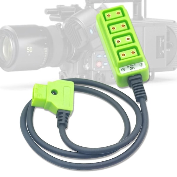 D-typ hane till 4 hona D-typ 1x4 splitterkabel kamera strömkabel V-typ kontakt - Xin Black