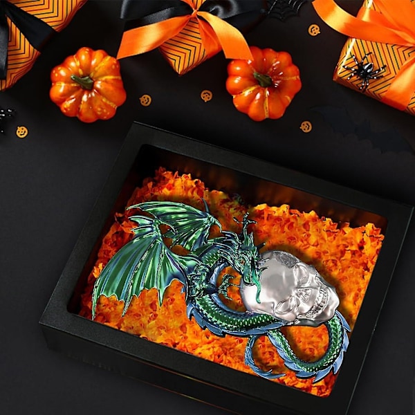3D Stor Drak Silikonform Flygande Drake Resin Form Djur Epoxy Formar Kristall Staty Tillverkningsformar för DIY Kämpande Drakar Vägg-xindaren skull with dragon
