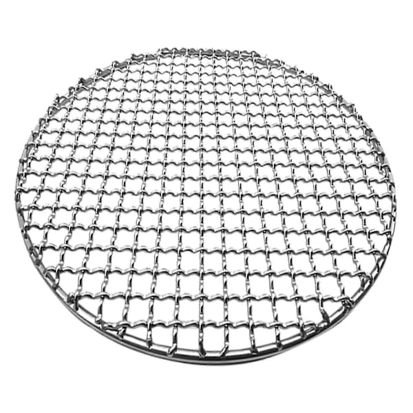Grillnet i rustfrit stål, rustfrit, stabelbart design, rundt grillnet til udendørs rygning - xindaren 28cm