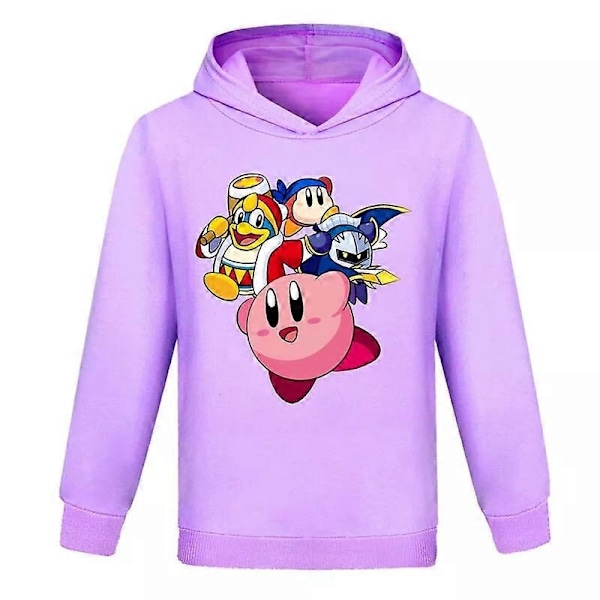 Ny Kirby Pojkar Flickor Casual Hoodie Barn Långärmad Tröja med huva Toppar Present-xindaren Purple 11-12Years