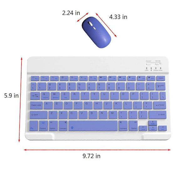 Bluetooth-näppäimistö ja -hiiri, kannettava BT langaton näppäimistö ja hiiri Android PC -tabletille - Xin PP
