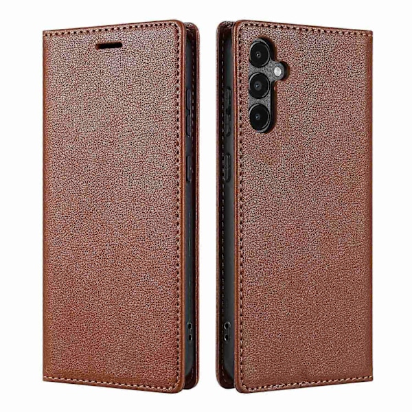 Kompatibel med Samsung Galaxy S25+ Wallet Case Magnetisk Lukning PU Læder Telefon Cover - Rød - xindaren Brown