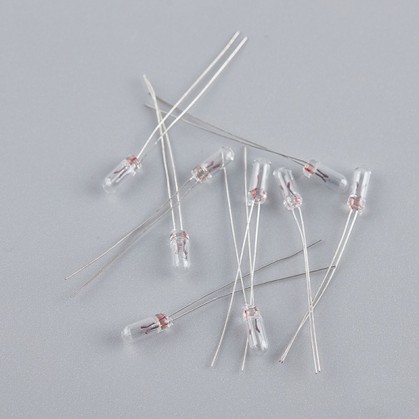 10 stk. Mini 3/4/5 mm 3/6/12/24V pære Edison Glødelampe Klar-Xin Clear 3mm: 12V