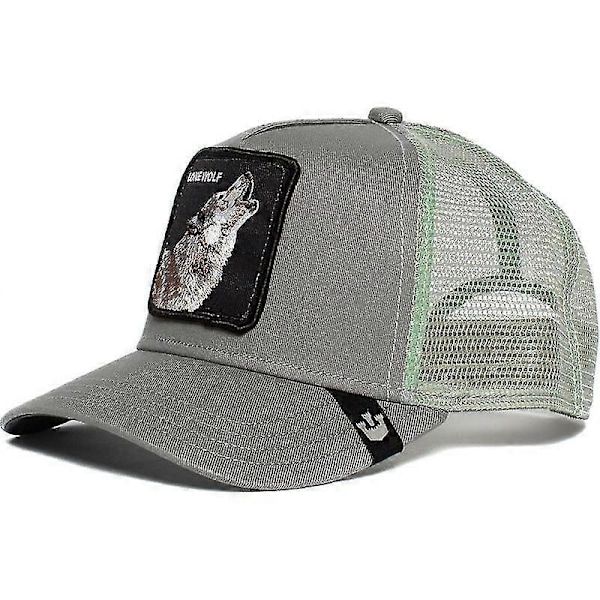 Baseball Cap Snap Mesh Hip Hop Brevbroderede Hat Udendørs Solhatte-Xin LWG-WOLF