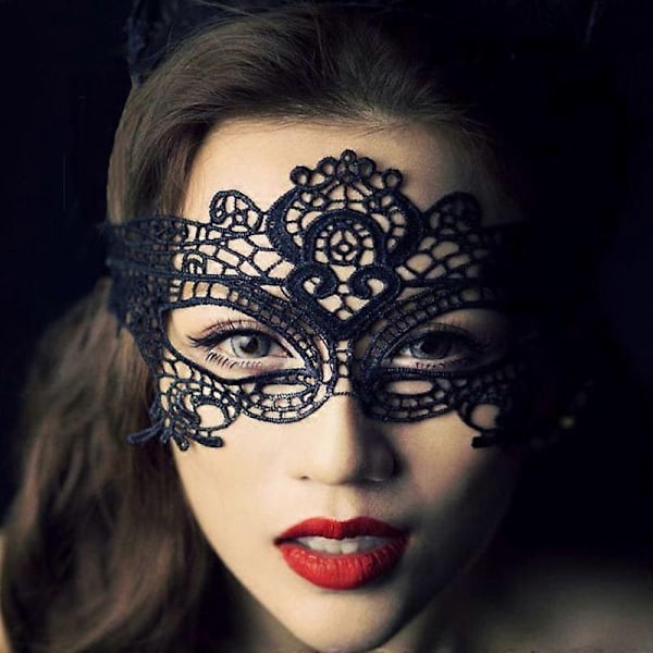 2*Tyk Spidsesløjfe Maske Fest Halv Ansigt Halloween Maskerade Sexy Øjenmaske (Sort Fønix) - Xin