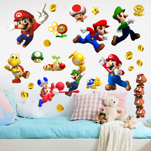 3D Mario Bakgrund Väggdekor Mario Väggdekor Barn-Xin