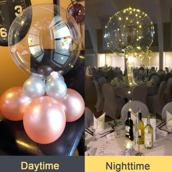 10 stk, Nye 20\" LED-ballonger Transparente Heliumballonger, Glow Bobo-ballonger med lysstrenger til Valentinsdag Halloween Jul Varm-Xin Warm 10 Packs