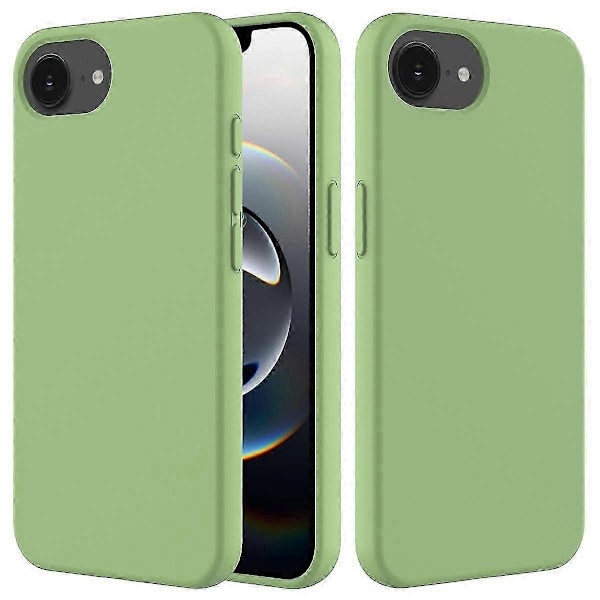 Yhteensopiva iPhone 16e -kotelon kanssa, pudotuksenkestävä nestemäinen silikoni pehmeällä vuorauksella varustettu takakuori - Vihreä-xindaren Mint Green