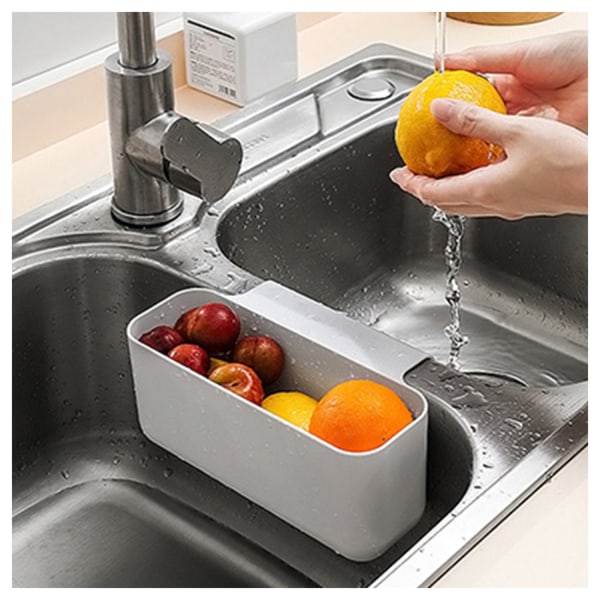 Quick drainage Sink Drain strainer Reusable PP basket Kitchen Food waste Food scraps Food catcher as s-Xin as shown long white