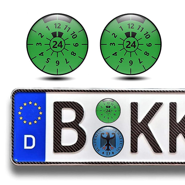2 stk 3D gel-klistremerker for registreringsskilt, TUV-plakett-klistremerker -GSLA-Xin 26