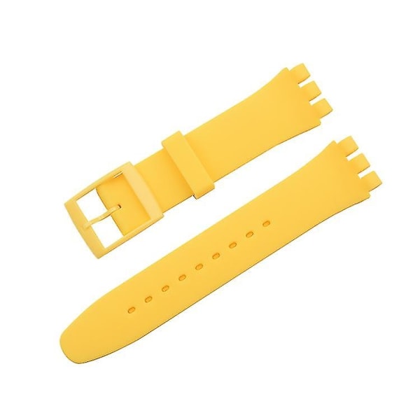 Sopii Swatch jelly kolmisilmäiselle klassikolle 12/17/19/20MM kolmikärkinen silikoniranneke-Xin Yellow 19mm