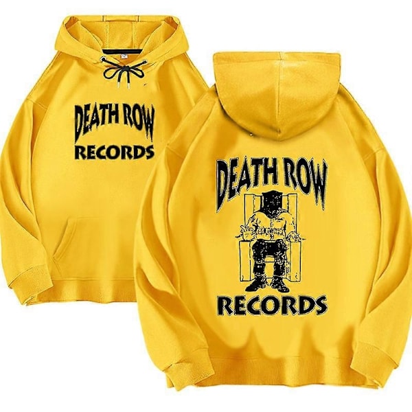 Death Row Records Hættetrøjer Mænd Kvinder Oversized Hættetrøjer Hip Hættetrøjer Sweatshirts Langærmet Hættetrøjer Dame Overtøj-Xin 2DF505254-Yellow L