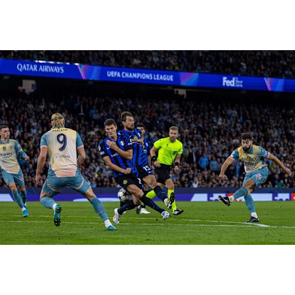 Manchester City Bortefotballdrakt Barn 2024-2025 med Sokker NR.9 Haaland-Xin XS