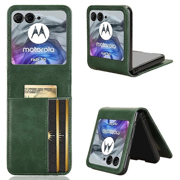 Kompatibelt med Motorola Razr 50 5G Plånboksfodral Stöttåligt Läder Telefonskal - xindaren Style C