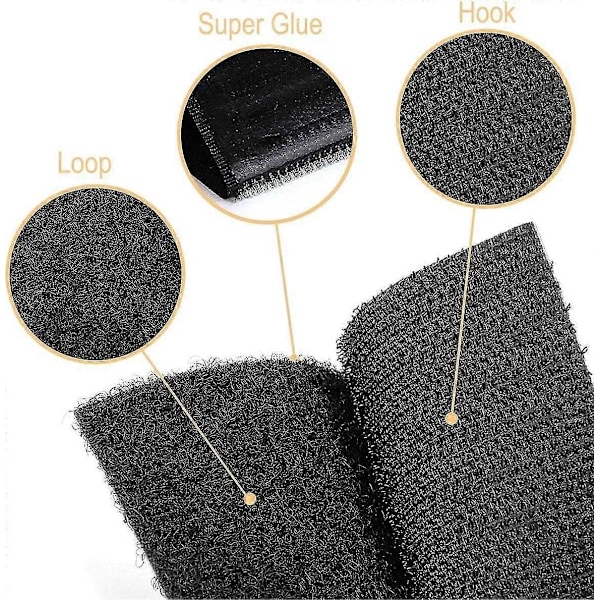 Skridsikker Sofa Pude Griber - Selvklæbende Krog og Løkke Tape til at Forhindre Sofa Puder i at Glide, 10cm X 1.5m I Sort-Xin