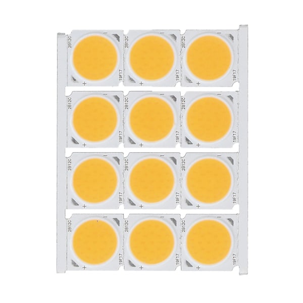 12 st COB Ljuskälla Högeffekts Rund LED-chip 12W 36‑41V 1080LM för DIY Inomhusbelysning Varmt Ljus-xindaren