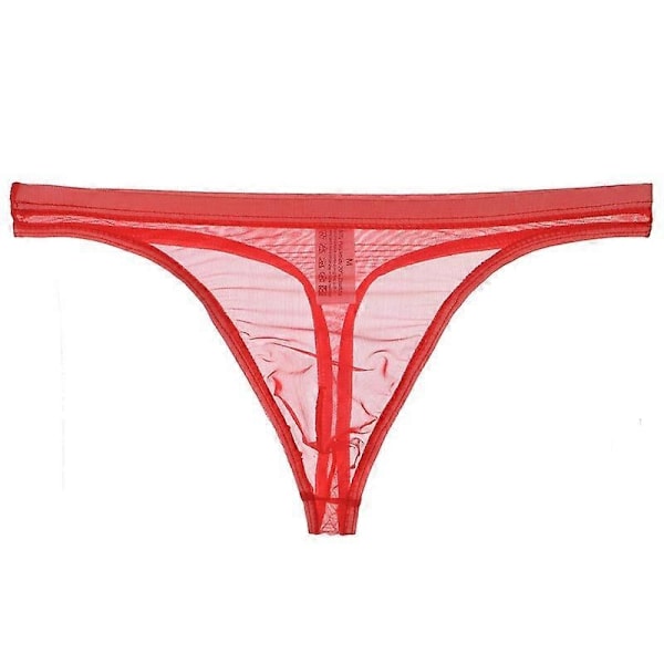 Miesten stringit, verkkokangas, mukavat, hikeä imevät, ohuet alusvaatteet, seksikäs T-paita-xindaren Red XXL