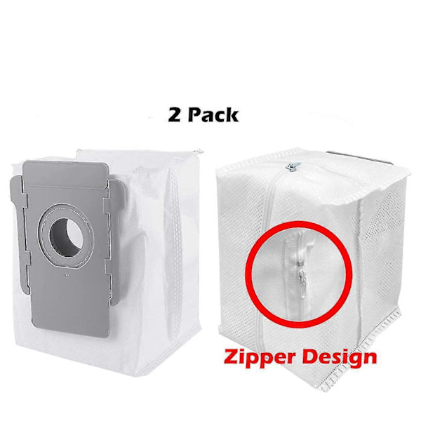 2-pack återanvändbara dammpåsar med dragkedja för iRobot Roomba i1 i3 i4 i6 i7 j7 i8 + Plus-Xin