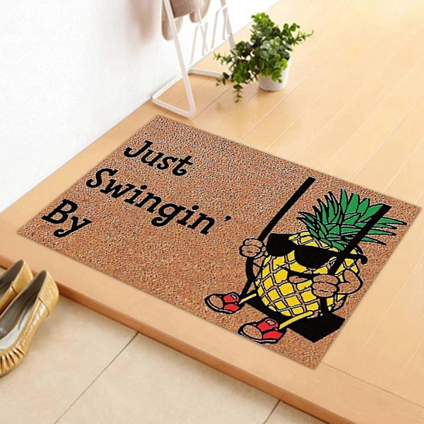 Black Friday 2023 Inverterad Ananas Dörrmatta, 60 x 40 cm Inomhus Utomhus Entré Dörrmatta Halkfri Söt Frukt Dekorativ Matta för Semesterfest-Xin C