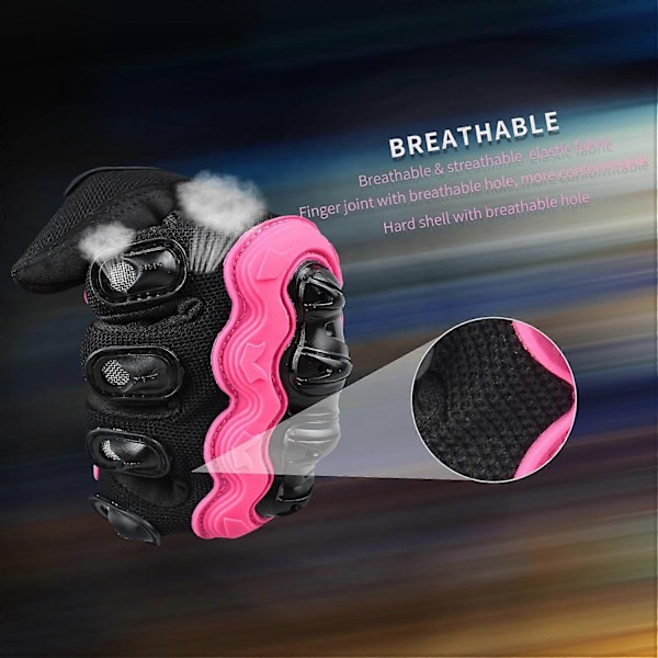 Motorcykelhandsker til kvinder, touch screen, sommer, motorcykel, dirt bike, handsker med fuld finger, landevejsløb, cykling, klatring, motocross - xindaren pink XL