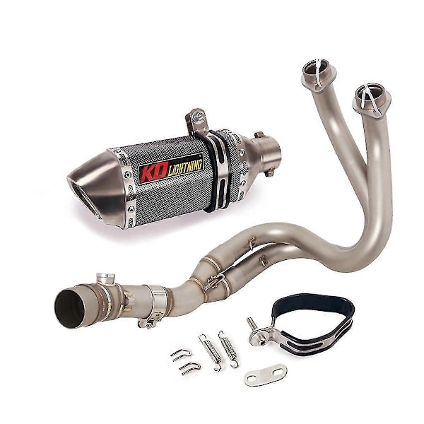 Kompatibel med Kawasaki Z650 Ninja 650 Versys 650 Z650RS Motorcykel Avgassystem Främre Anslutningsrör 51mm Ljuddämpare Escape-xindaren I