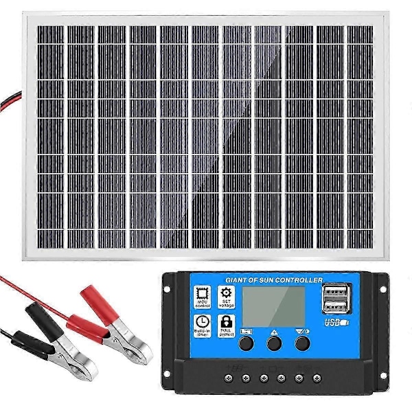 30W 12V aurinkopaneeli akkulaturi + 40A säädin asuntovaunuun, autoon, veneeseen, kotiin, retkeilyyn jn-xindaren