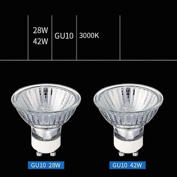 GU10 35 Watt Halogen Reflektorpære Varmt Hvid Dæmpbar, GU10 Halogen 35w Halogenpærer, GU10 Dæmpbar Varmt Hvid -Yx-Xin 230V-50W 4 pcs