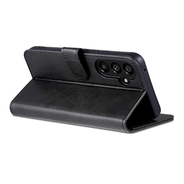Samsung Galaxy A55 5G Nahkakotelo Lompakko Puhelimen Suojakotelo Magneettilukko - Xin Black