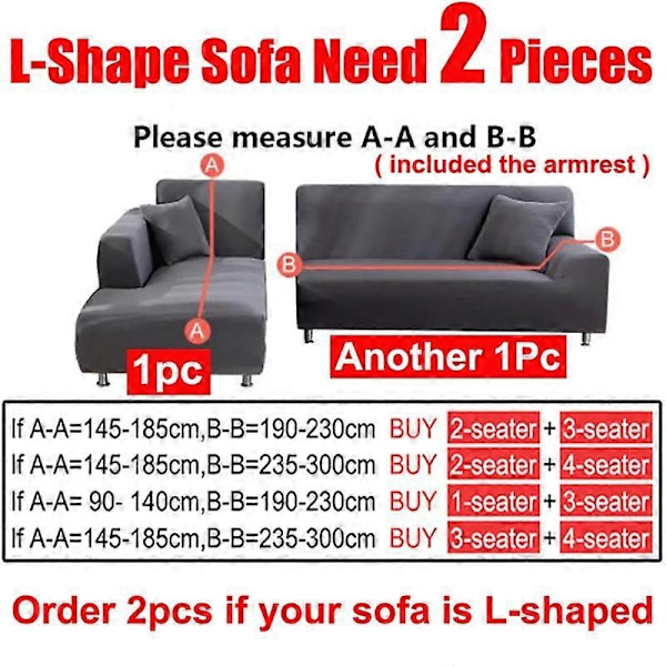 Vanntett Sofatrekk 1/2/3/4 Seter Sofatrekk for Stue Elastisk Solid L-formet Hjørnesofatrekk for Sofa Stol - Xin green 4 Seater 235-300cm