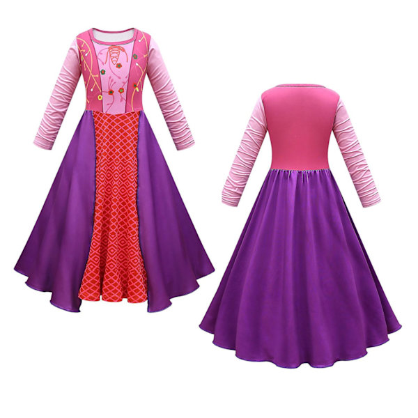 Winifred Sanderson Tyttöjen Noita Halloween Cosplay Puku Vihreä 150cm Purple-Xin Purple 130cm