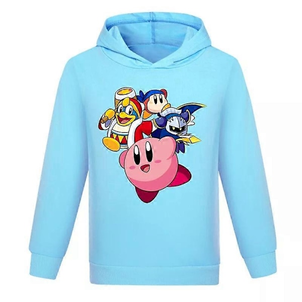 Ny Kirby Pojkar Flickor Casual Hoodie Barn Långärmad Tröja med huva Toppar Present-xindaren Light Blue 6-7Years