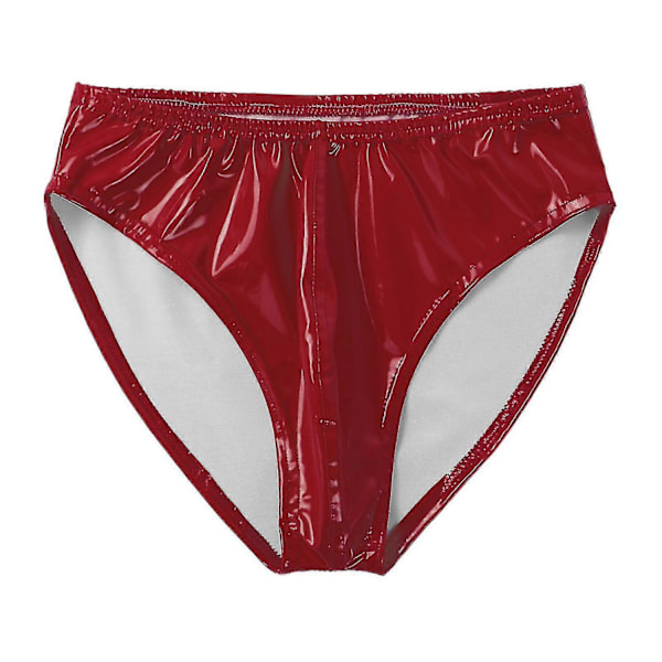 Miesten Wet Look Kiiltonahkaiset Alushousut Joustavalla Vyötärönauhalla Tankotanssiin -xindaren Red M
