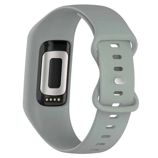 Integrerad Silikonarmband Kompatibelt med Fitbit Charge 6/5/4/3, Klockarmband med Skal - xindaren Grey