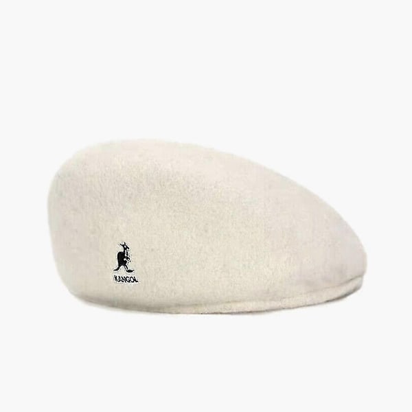 Kangol Ull 504 Flat Cap Menn Kvinner Casual Ull Beret Hatt Vinter Newsboy Caps-Xin White L