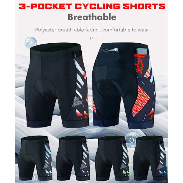 Cykeltrøje Tre Lomme Cykelbukser Herre Sommer Vej Bjerg B Sort-Xin black XL