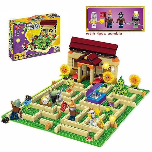 2 Style Plants Vs Zombies Set Anime Garden Maze Struck Game Building Blocks Bricks Compatible Gif-Xin