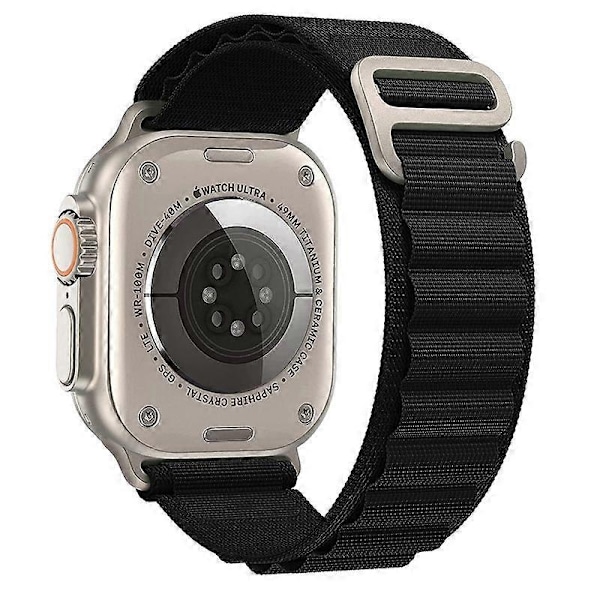 Rem til Alpine Loop Nylon Armbånd correa iwatch Series Ultra 8 SE 7 6 3 5 Kompatibel Apple Watch Rem-Xin deep gray 42mm 44mm 45mm 49mm