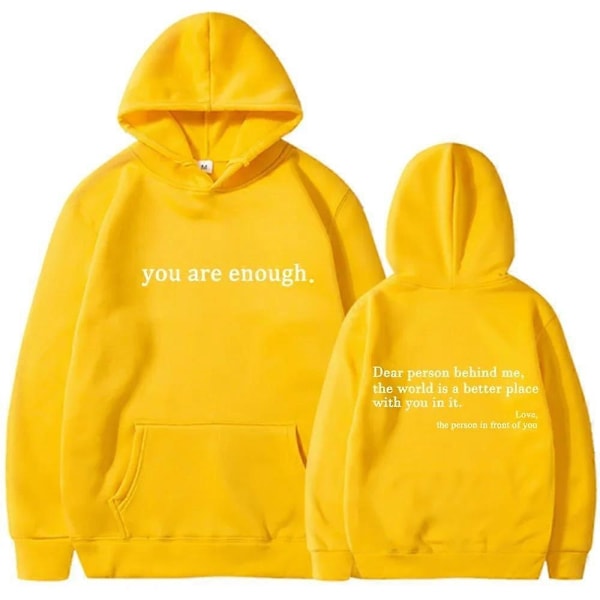 Kære Person Bag Mig. Verden Er Et Bedre Sted Med Dig I Den Kærlighed, Langærmet Brev Hoodie-Xin Yellow XXXL