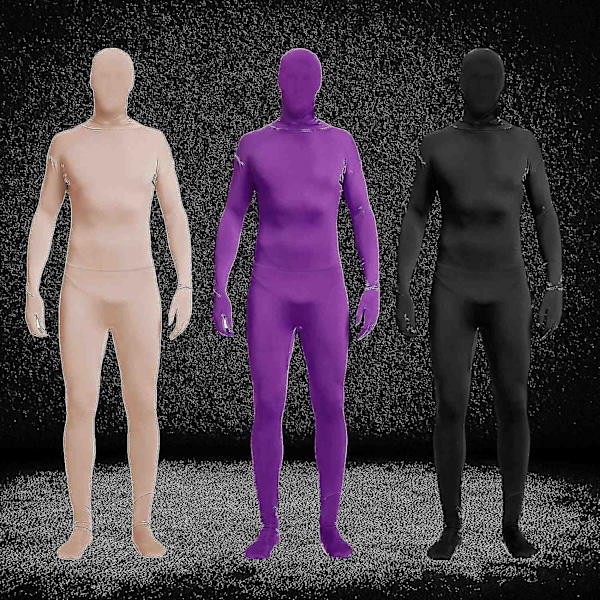 Heltækkende Unisex Spandex Stræk Voksen Kostume Zentai Forsvindende Mand Body Suit Hk Tw-Xin Blue 160CM