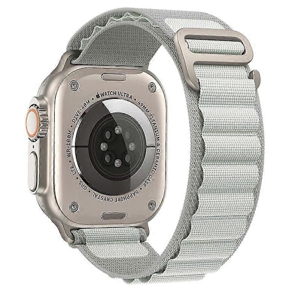 Hihna Alpine Loop Nylon -rannekorulle correa iwatch Series Ultra 8 SE 7 6 3 5 Yhteensopiva Apple Watch -hihna-Xin light gray 38mm 40mm 41mm