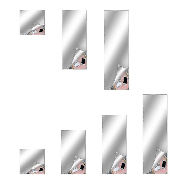Fleksible speil selvklebende ikke-glass speilfliser, DIY speil veggklistremerker for hjemmeveggdekorasjon-Xin 50*50cm*0.1mm