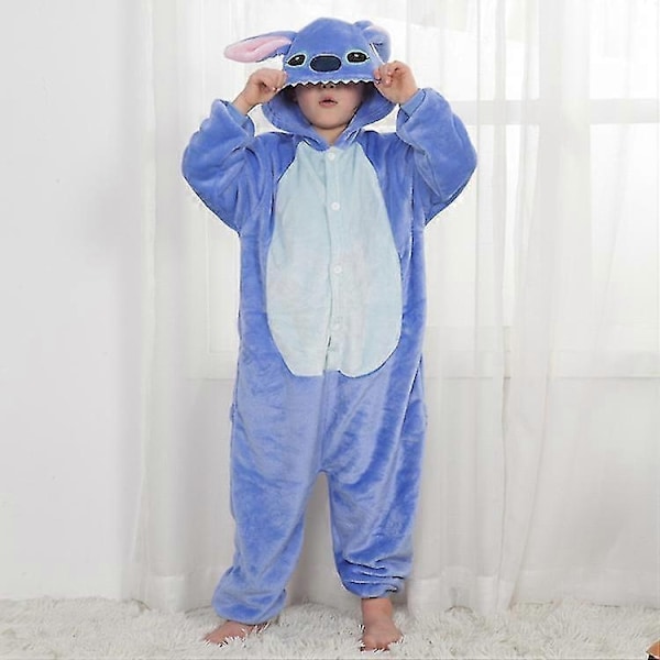 Sininen Poikien Stitch Sarjakuva Eläin Yksiosainen Pyjama Esiintymisasu Lasten Kotivaatteet-Xin blue 110cm