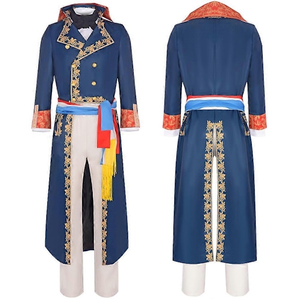 Napoleon-kostyme for voksne, middelaldersk palass, retro blå dress, Halloween cosplay, karnevalfestkostyme - Xin Full Set 2XL