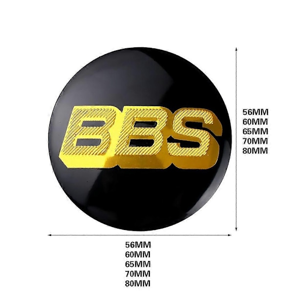 4 stk. 70 80 mm Bilhjul Senterkopper Klistremerke Bbs Emblem Badge Dekal Bil Styling-Xin 80mm Red Gold