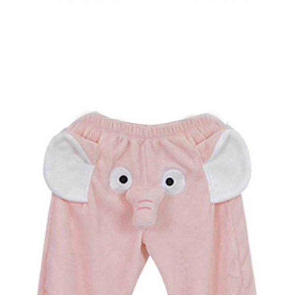 Roliga Elefantbyxor Dam Herr Loungebyxor Hem Plysch Par Pyjamasbyxor Present till Pojkvän-Xin Pink L