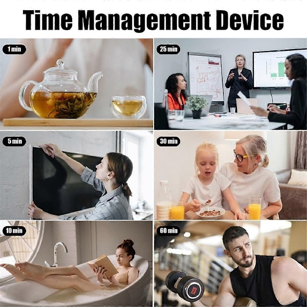 Hexagon Flip Timer med Mute & Alarmfunktion - Kökstimer Enkelt att Använda - Tidshantering Pomodoro-Xin