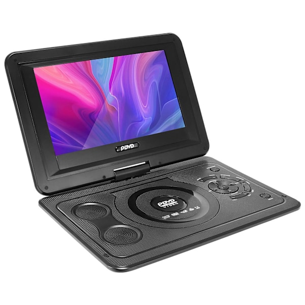 13,9 tommer bærbar DVD-afspiller uden regionsbegrænsning USB-port 270 graders roterende skærm EVD-afspiller egnet til hjemmebrug - Xin UK Plug