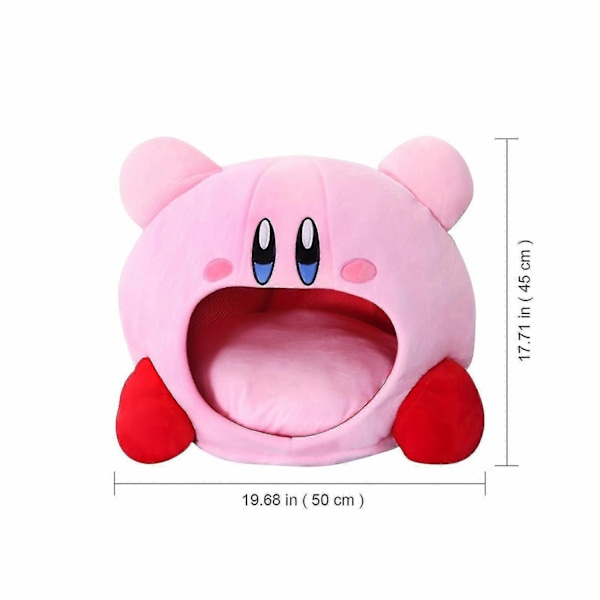 Kirby Spil Perifer Inhalerbar Nap Pandebånd Pude Pink Hat Plyslegetøj-Xin